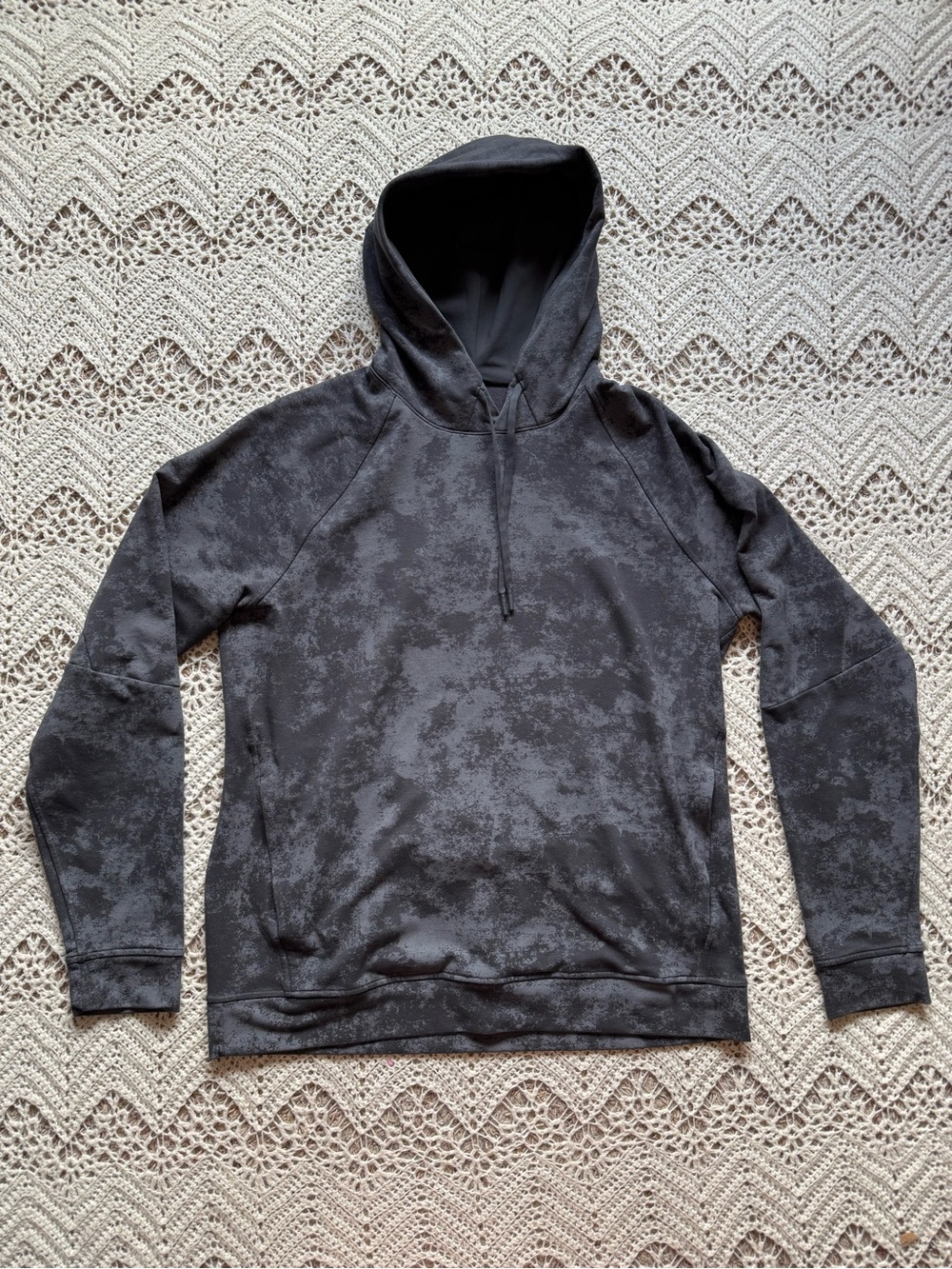 Lululemon City Sweat Pullover Hoodie Mens Large Black Gray Sweatshirt Pockets